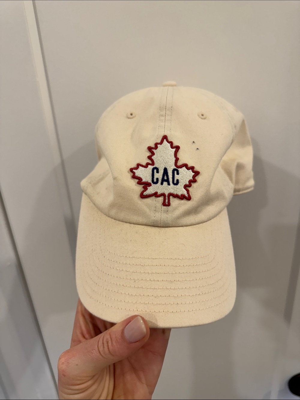 47 Kids CAC Maple Leaf Cap - Cream with Red & Navy Embroidery